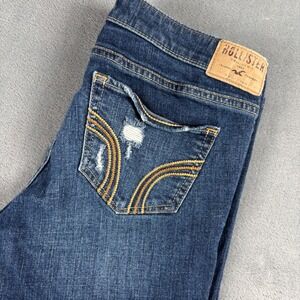 Hollister Womens Jeans Blue Distressed Skinny Fit Size 7R 28x33